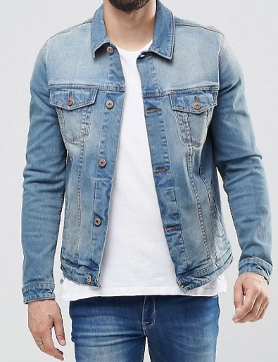 denim jacket with denim shorts