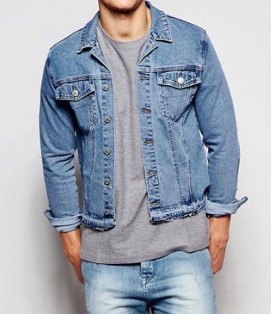 denim jacket and shorts men