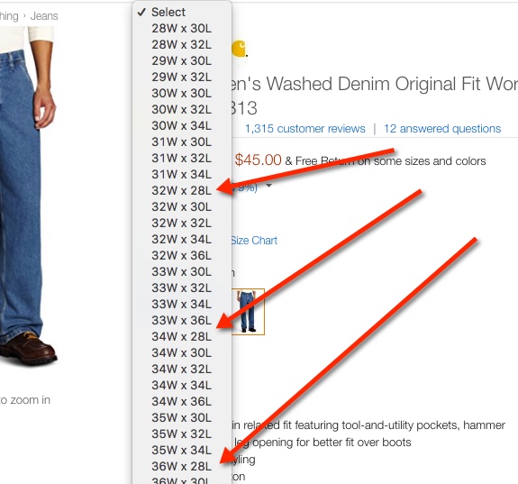 jean length by height